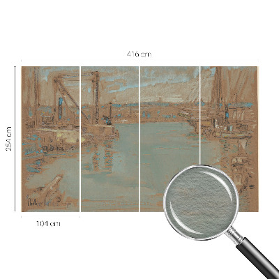 Sfeervol fotobehang met uitzicht op de haven