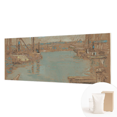 Sfeervol fotobehang met uitzicht op de haven