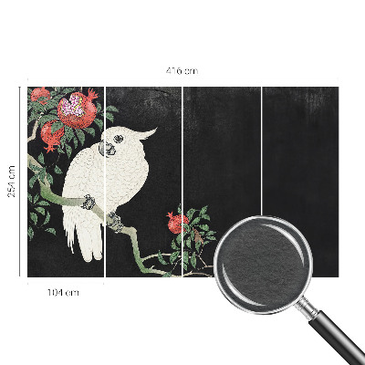 Uniek fotobehang Granaatappelpapegaai