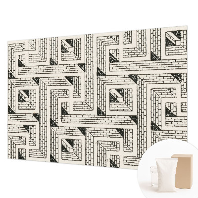 Vlies fotobehang met een ontwerp van een bakstenen doolhof