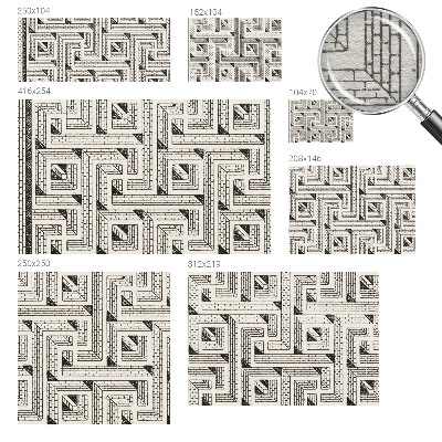Vlies fotobehang met een ontwerp van een bakstenen doolhof