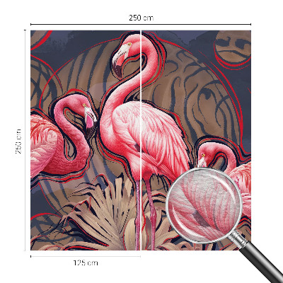Vliesbehang fotobehang woonkamer Roze flamingo's