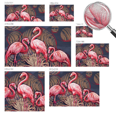 Vliesbehang fotobehang woonkamer met roze flamingo's als motief
