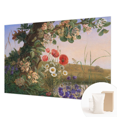 Muurbehang met bloemenmotief