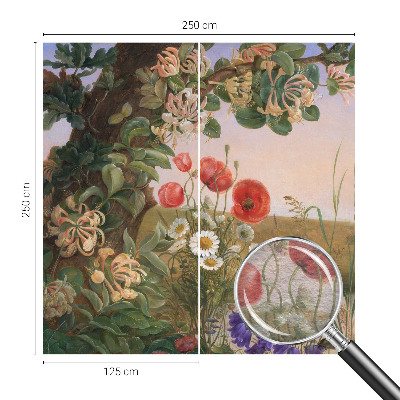 Muurbehang met bloemenmotief