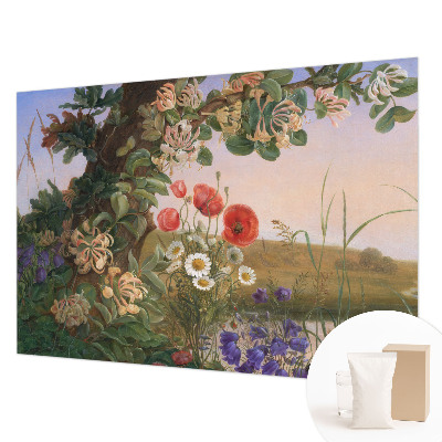 Muurbehang met bloemenmotief
