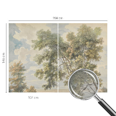 Fotobehang naadloos met een romantische natuurscène