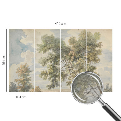 Fotobehang naadloos met een romantische natuurscène