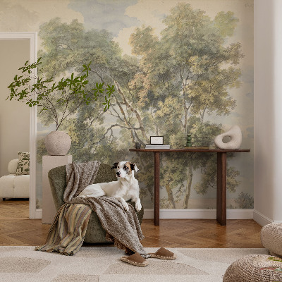 Fotobehang naadloos met een romantische natuurscène