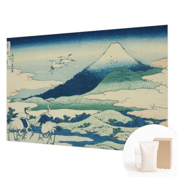 Fotobehang slaapkamer Kraanvogels en bergen