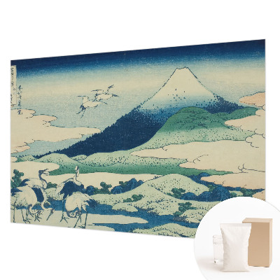 Fotobehang slaapkamer Kraanvogels en bergen