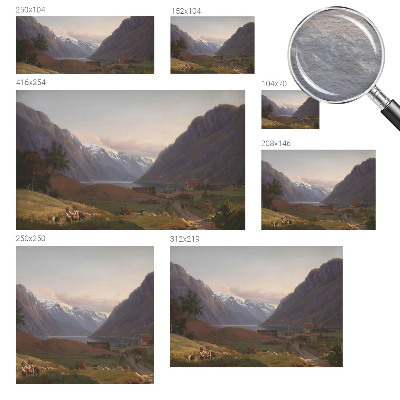 Fotobehang woonkamer met een bergpanorama