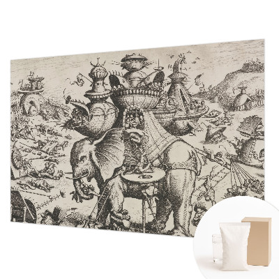 Fotobehang voor slaapkamer met het ontwerp 'Een groteske strijd'