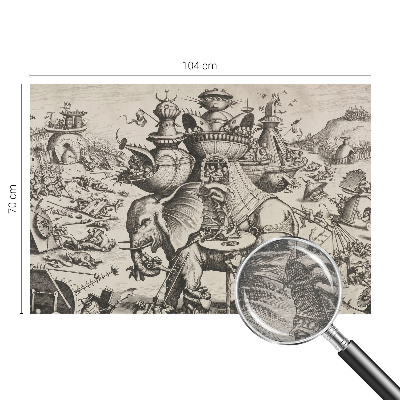 Fotobehang voor slaapkamer Een groteske strijd