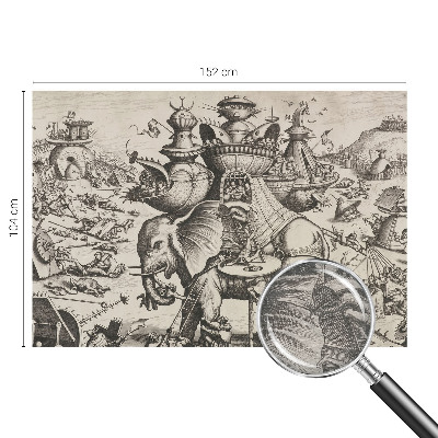 Fotobehang voor slaapkamer Een groteske strijd