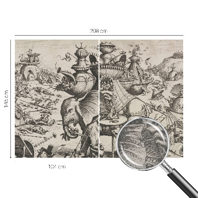 Fotobehang voor slaapkamer Een groteske strijd