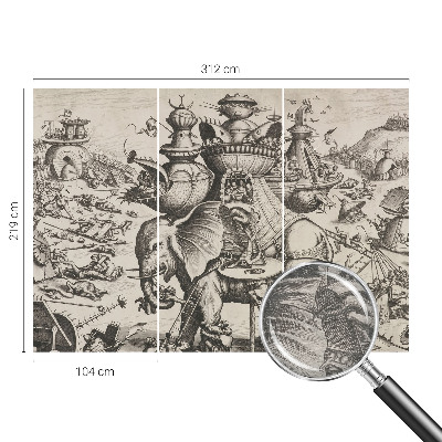 Fotobehang voor slaapkamer Een groteske strijd