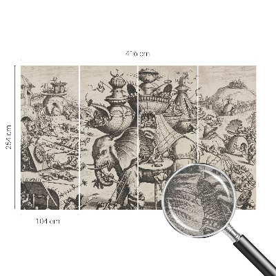 Fotobehang voor slaapkamer Een groteske strijd