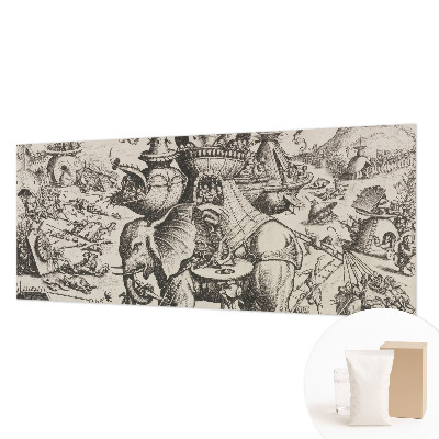 Fotobehang voor slaapkamer met het ontwerp 'Een groteske strijd'