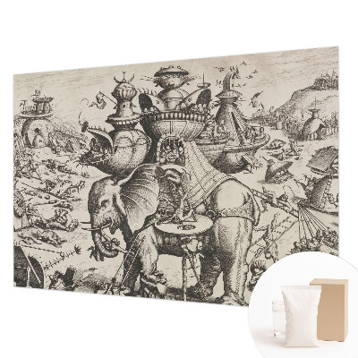 Fotobehang voor slaapkamer met het ontwerp 'Een groteske strijd'