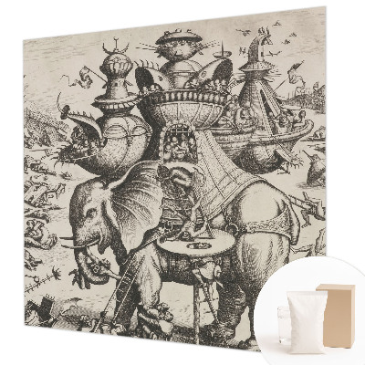Fotobehang voor slaapkamer met het ontwerp 'Een groteske strijd'
