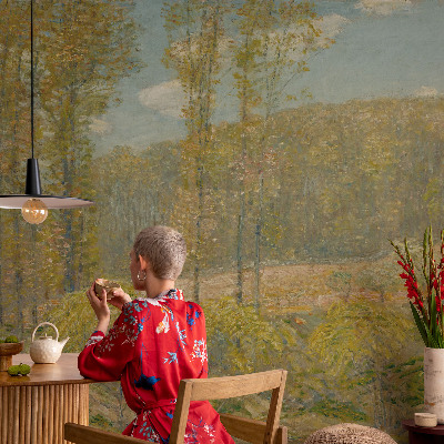 Luxe fotobehang met een boslandschap als motief