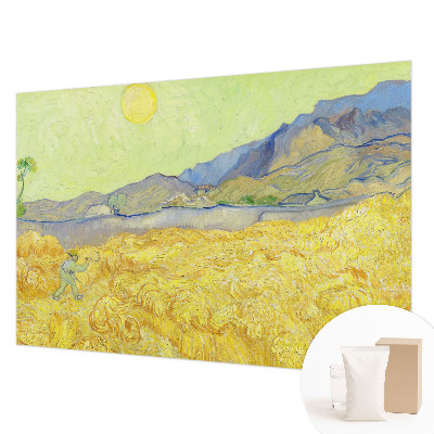 Fotobehang voor de woonkamer met een ontwerp van een tarweveld
