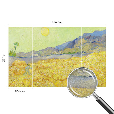 Fotobehang voor de woonkamer met een ontwerp van een tarweveld