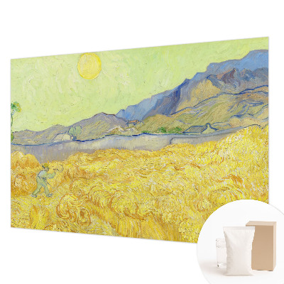 Fotobehang voor de woonkamer met een ontwerp van een tarweveld