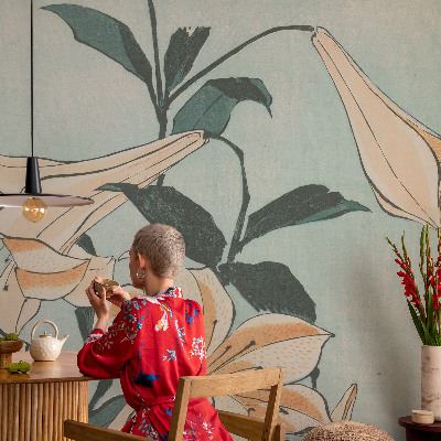 Vlies fotobehang Delicate lelies