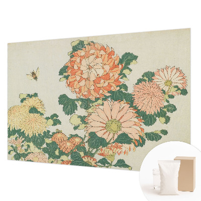 Vliesbehang fotobehang met chrysantenbloemen