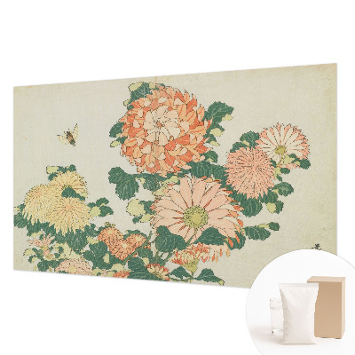 Vliesbehang fotobehang met chrysantenbloemen