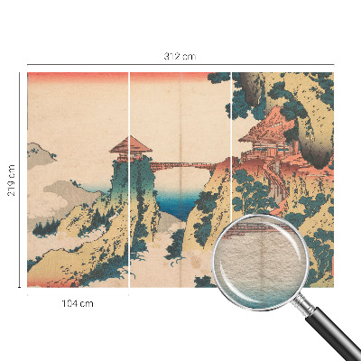 Vliesbehang fotobehang woonkamer met een schilderachtig landschap