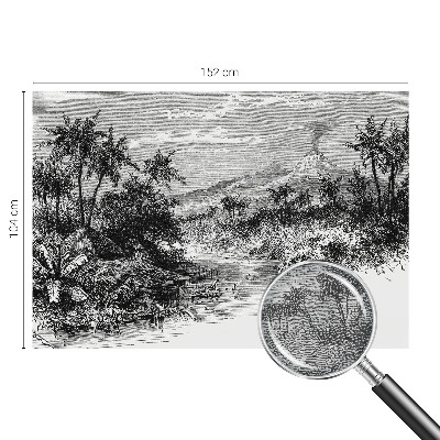 Fotobehang slaapkamer met een exotisch panoramisch motief