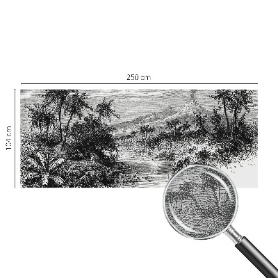 Fotobehang slaapkamer met een exotisch panoramisch motief