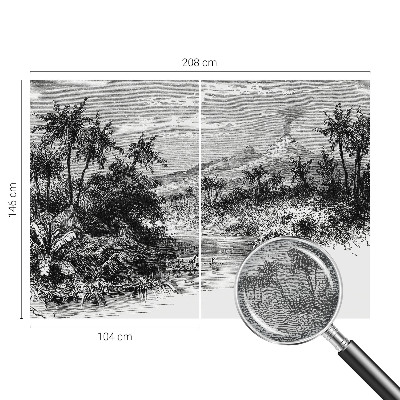 Fotobehang slaapkamer met een exotisch panoramisch motief