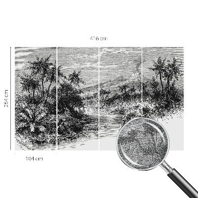 Fotobehang slaapkamer met een exotisch panoramisch motief