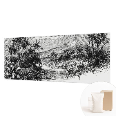 Fotobehang slaapkamer met een exotisch panoramisch motief