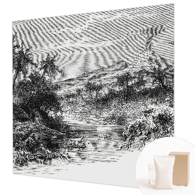 Fotobehang slaapkamer met een exotisch panoramisch motief