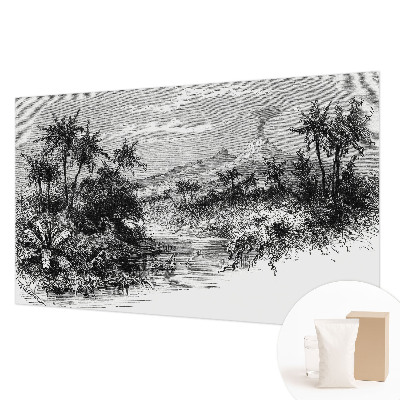 Fotobehang slaapkamer met een exotisch panoramisch motief