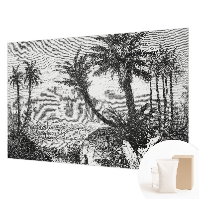 Fotobehang voor slaapkamer met een tropische oase