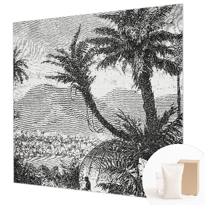 Fotobehang voor slaapkamer met een tropische oase