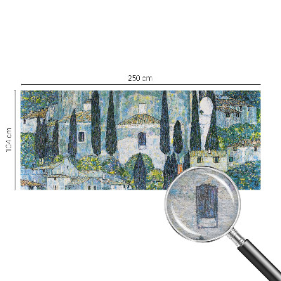 Modern fotobehang met illustratie van cipressenhuizen