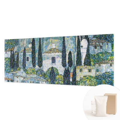 Modern fotobehang met illustratie van cipressenhuizen