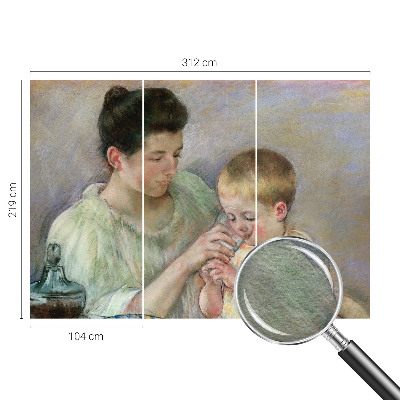 Sfeervol fotobehang met thema ouderlijke zorg