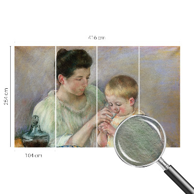 Sfeervol fotobehang met thema ouderlijke zorg