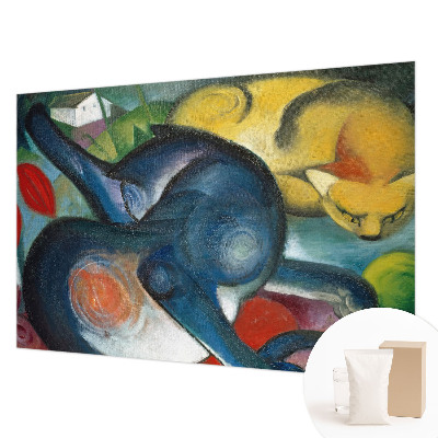 Uniek fotobehang met kattenkunst als decoratie