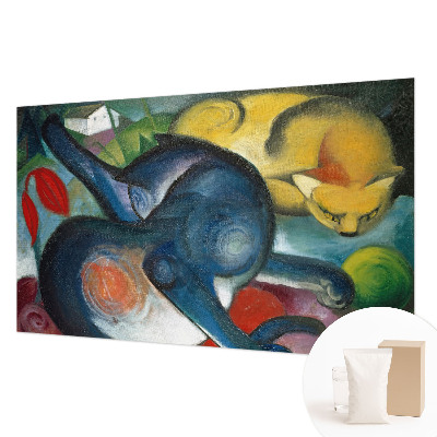 Uniek fotobehang met kattenkunst als decoratie