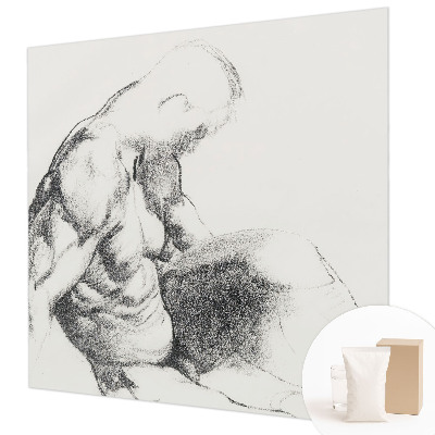 Vlies fotobehang met een mannelijke schets als motief