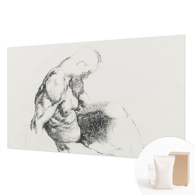 Vlies fotobehang met een mannelijke schets als motief